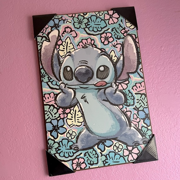 Stitch Disney Lilo and Stitch Wall Art Painting on 13” X 19” Wooden Plaque - Picture 1 of 2